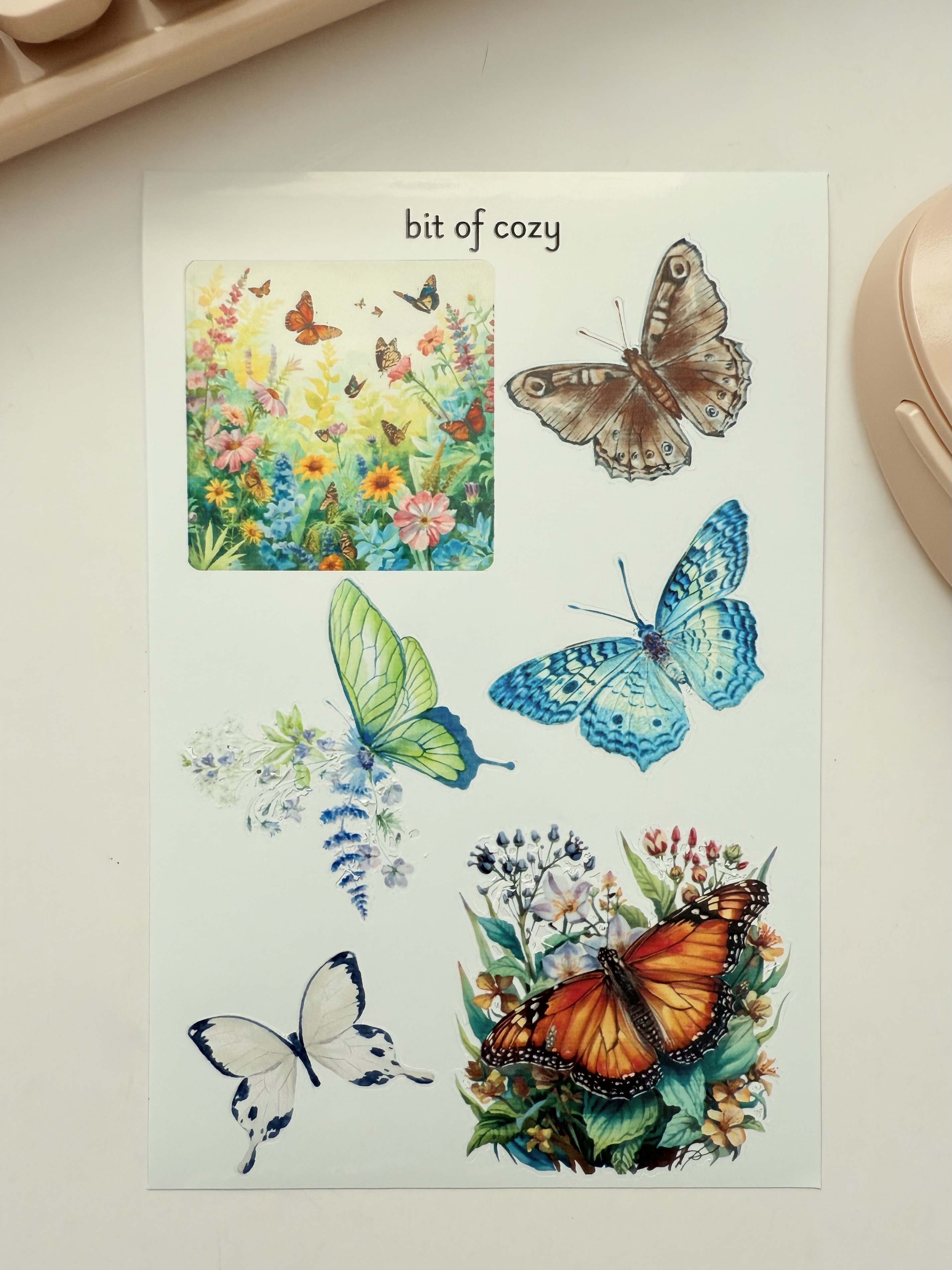 Butterfly-themed Habitat sticker sheet