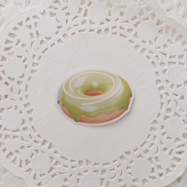 Matcha Donut and Latte Sticker Set of 2