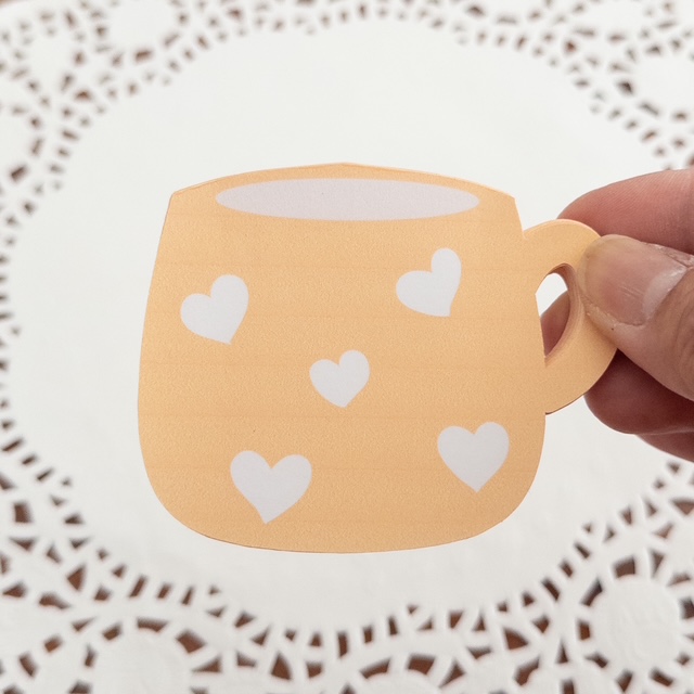 Heart Pattern Mug 50 Page Tear Off Notepad