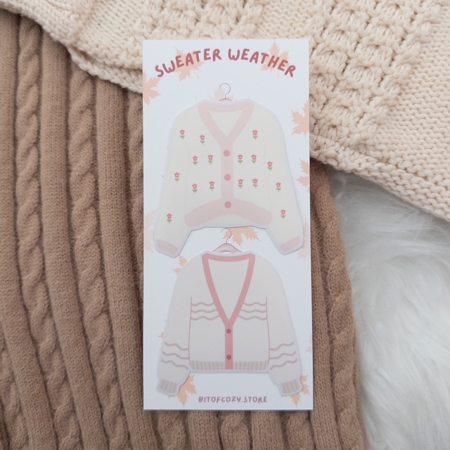Minimalist Garden Sweater Weather Stickers Glossy Diecut Set of 2