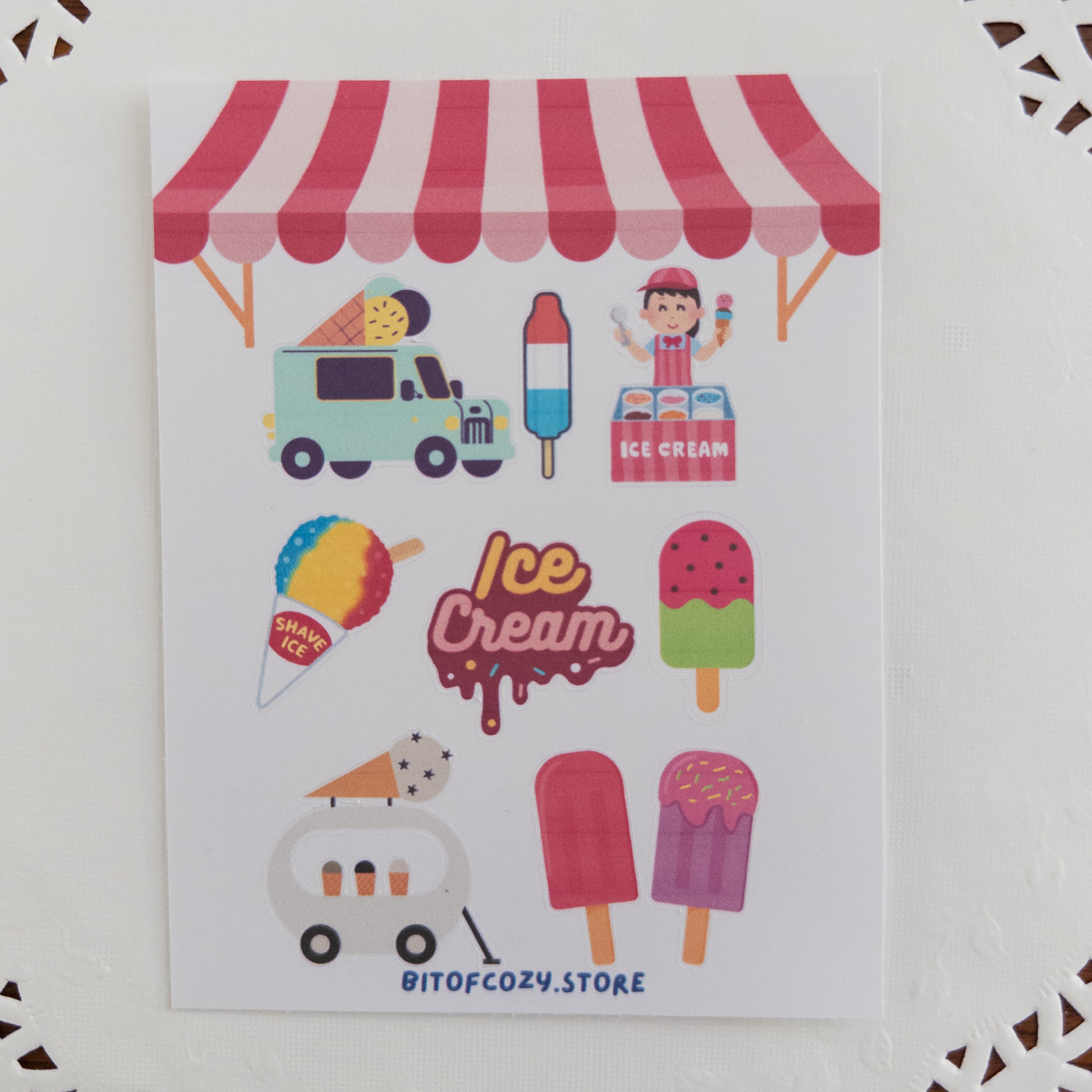 Nostalgic Ice Cream Sticker Sheet