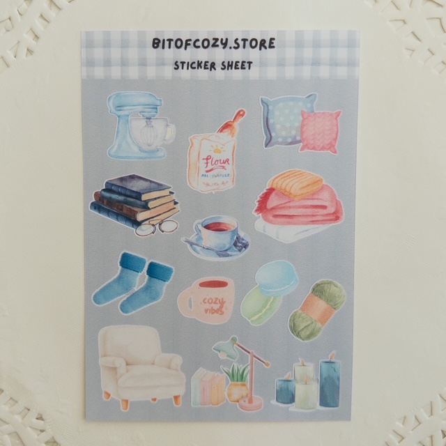 A Perfect Day To Stay Inside Cozy Home Sticker Sheet