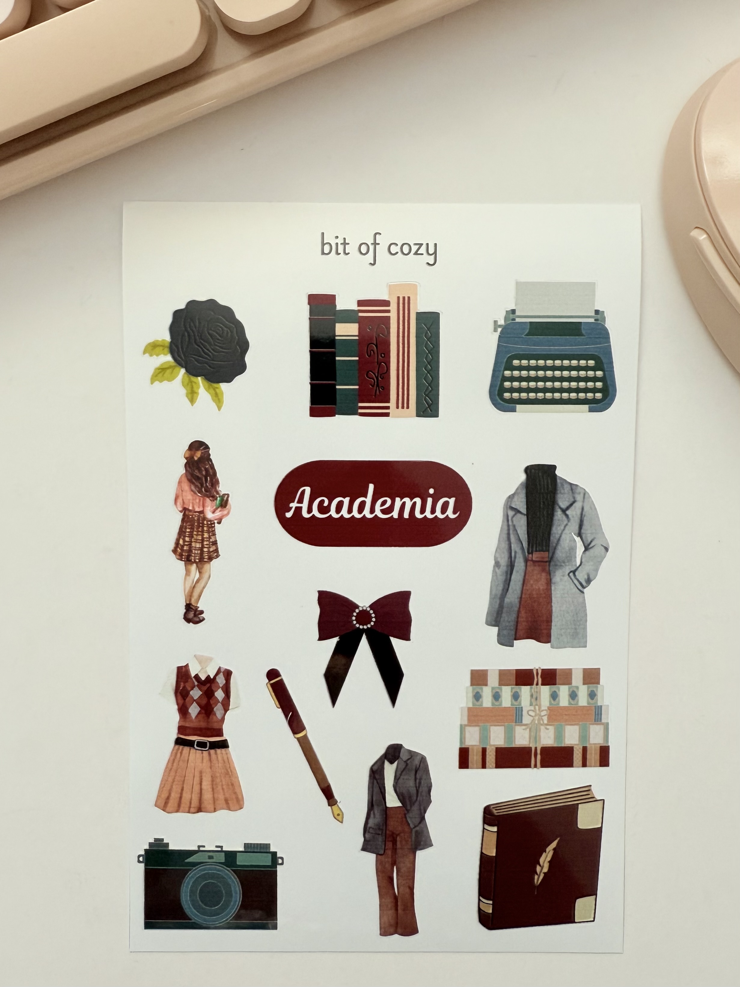 Vintage Inspired Academia Sticker Sheet