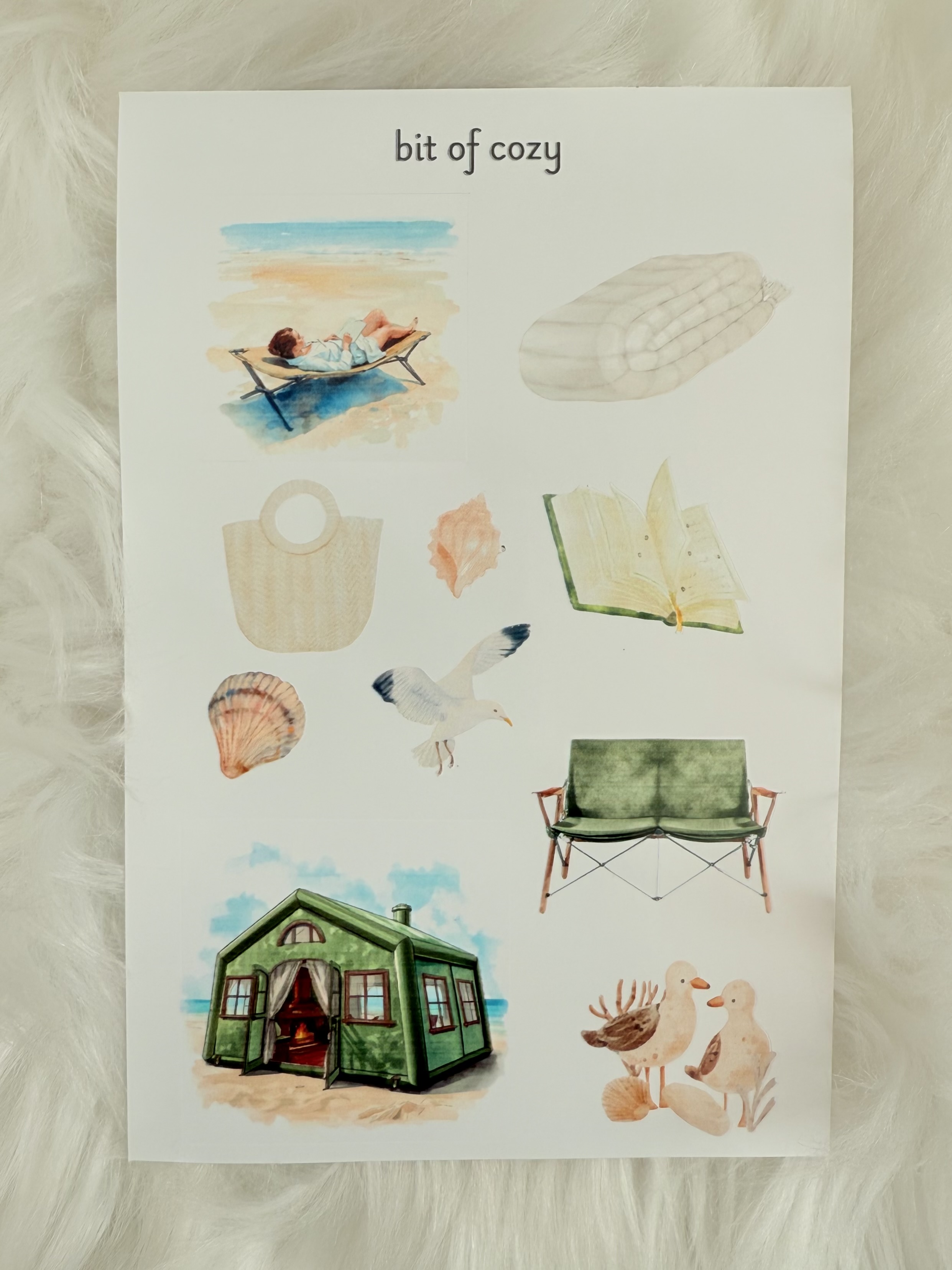 Bit of Cozy Beach-Themed Inflatable Beach House Tent Sticker Sheet