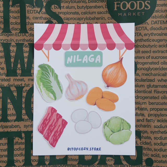 Taste of the Philippines Comfort Soups Tinola, Sinigang, or Nilaga Ingredients Sticker Sheet 