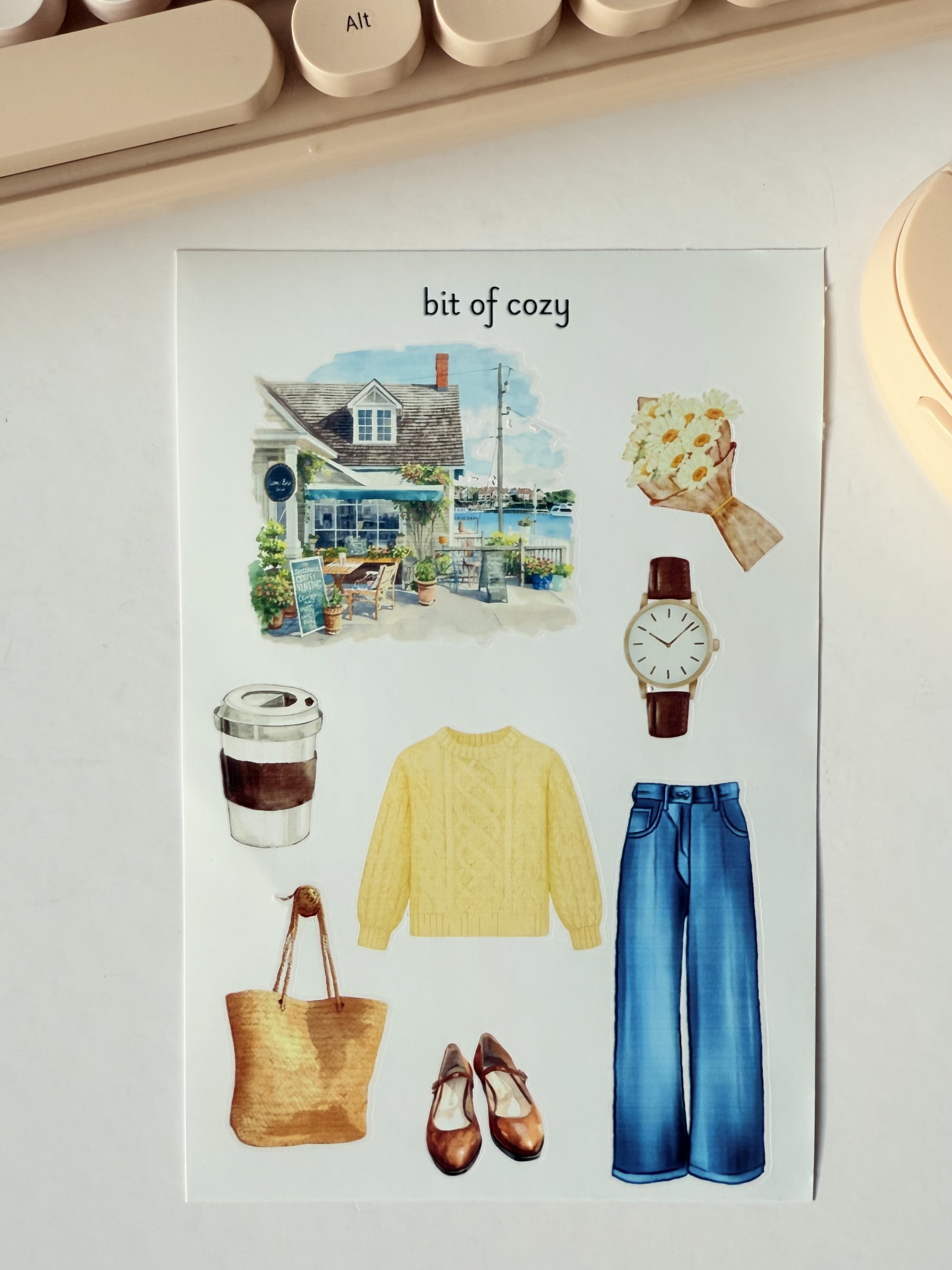 Cozy Coastal Aesthetic Sticker Sheet