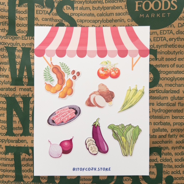 Taste of the Philippines Comfort Soups Tinola, Sinigang, or Nilaga Ingredients Sticker Sheet 