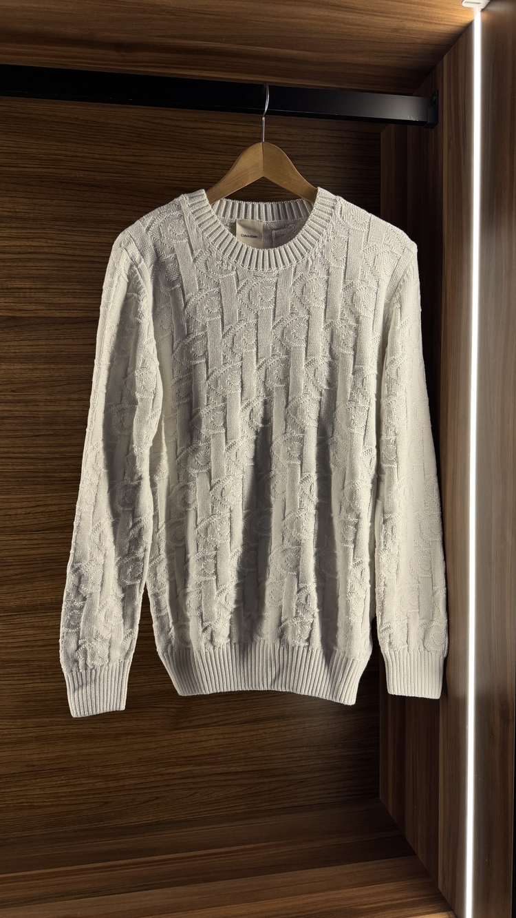 Calvin Klein Beyaz Kazak