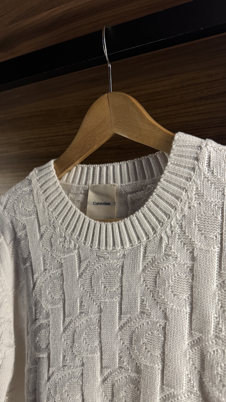 Calvin Klein Beyaz Kazak