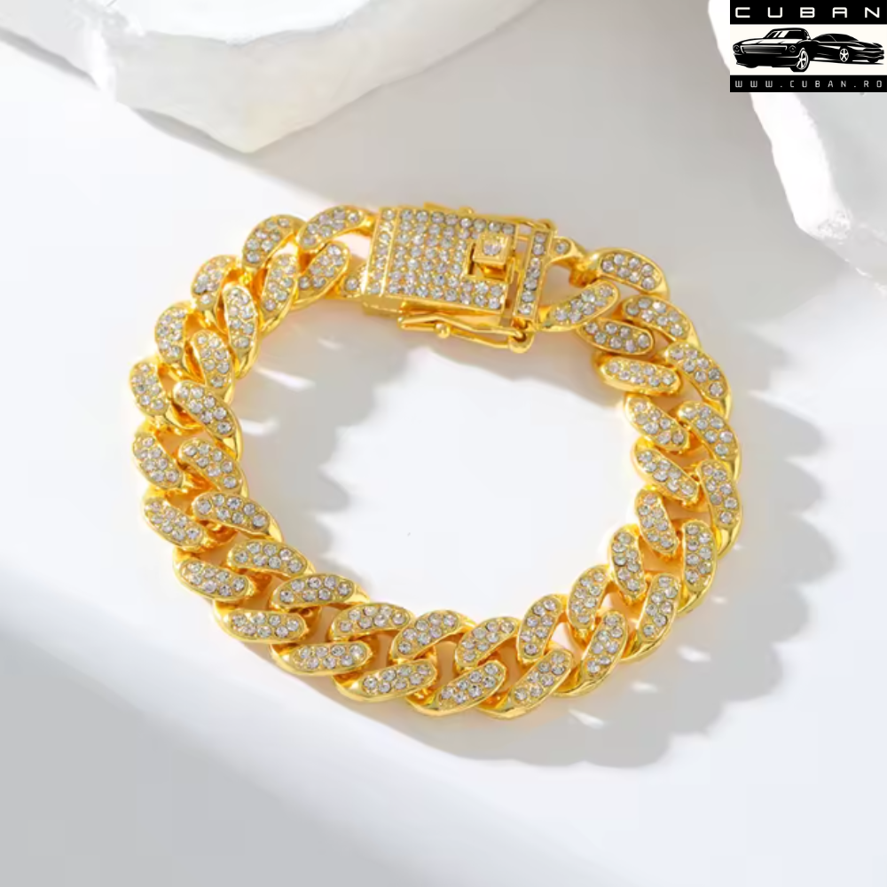 Bratara cuban iced gold
