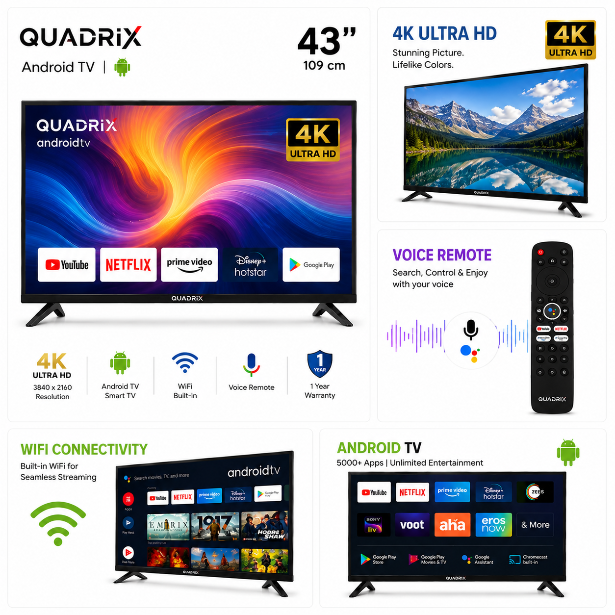 Quadrix 43" Android TV