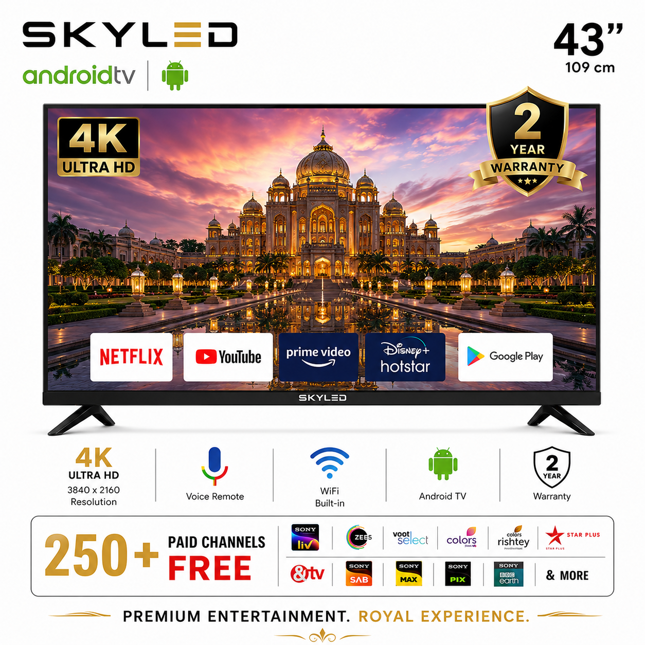 SKYLED 43" 4K Ultra HD Android TV