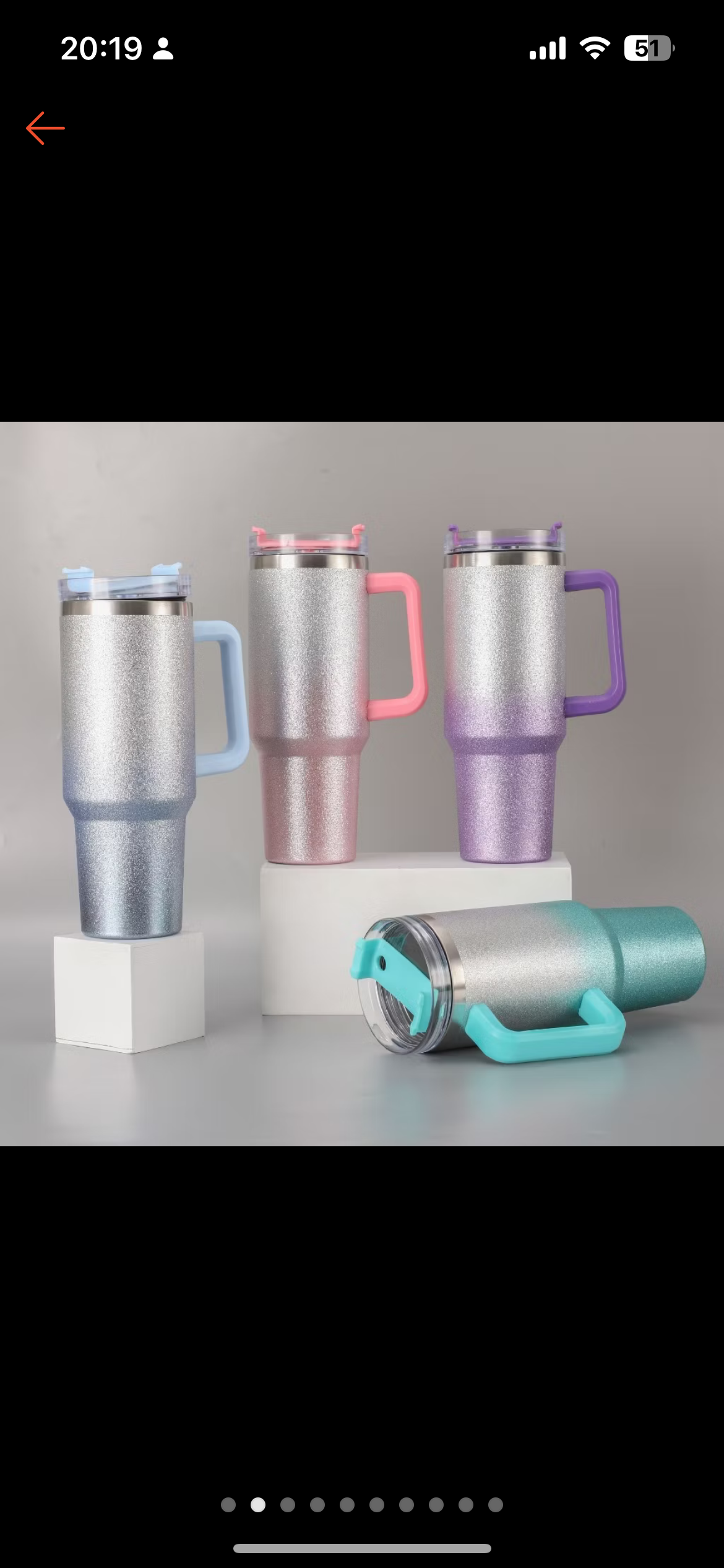 Copo térmico brilhante com alça