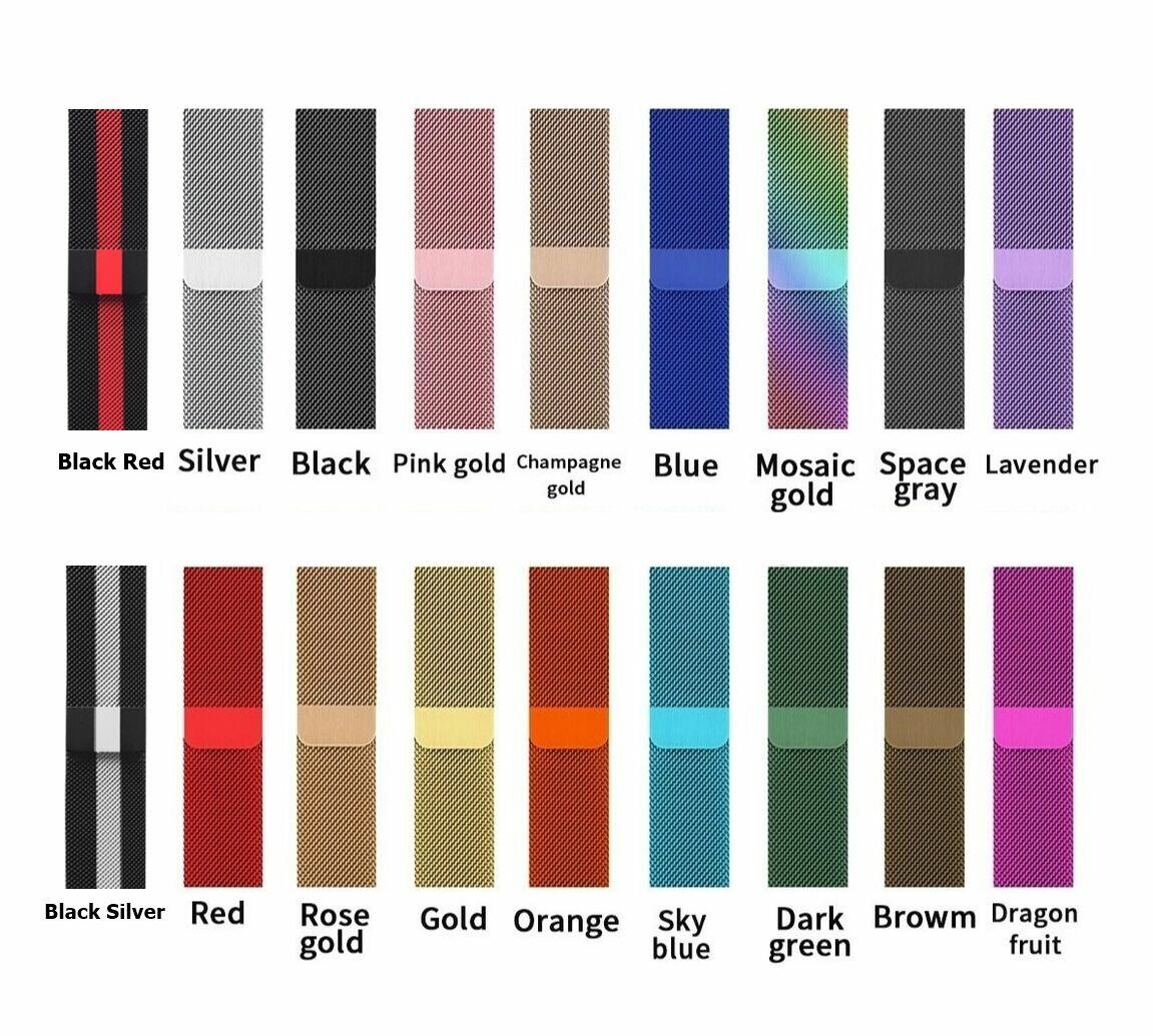 Pulseiras de relógio Milanese em várias cores