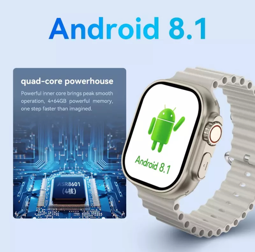 Smartwatch Hw Ultra2 4G 2/64gb Android Amoled 2 Cameras Wifi - Branco