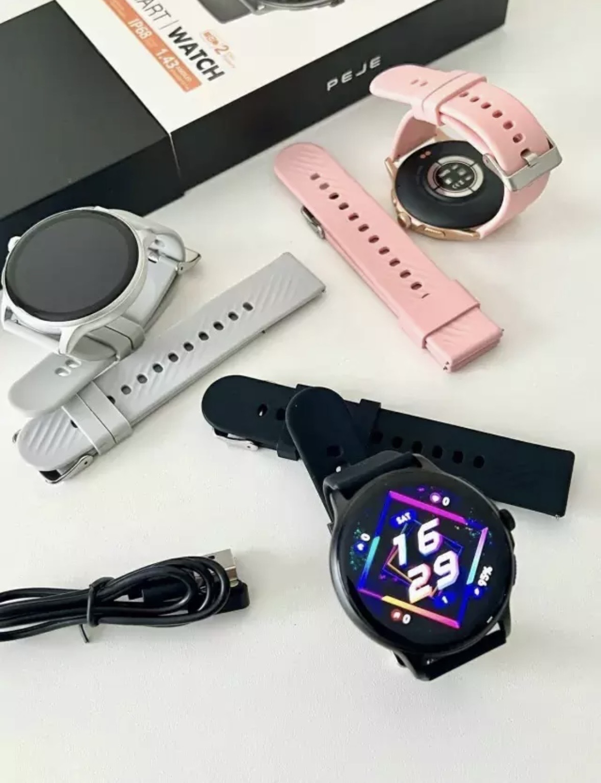 Smartwatch Peje ZW08 A Prova D'água Amoled Pulseira Extra