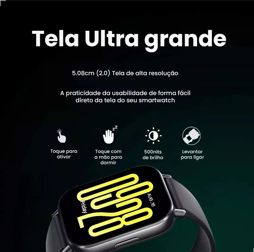 Smartwatch Xiaomi Redmi Watch 5 Active A Prova Dagua - Prata