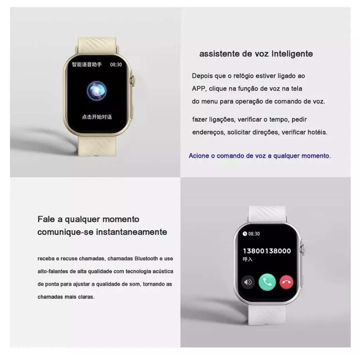 Smartwatch Peje ZW01 Pro A Prova D'água Pulseira Extra