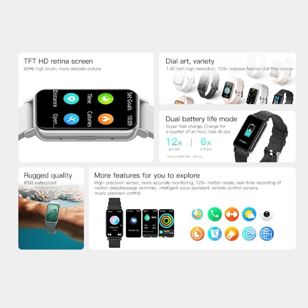 Smartwatch Peje Band 1 Faz Chamadas A Prova D'água