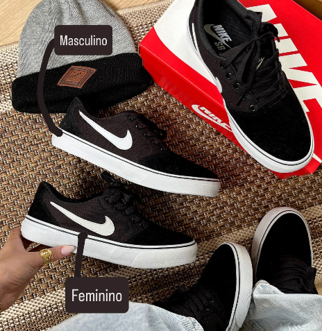 Nike SB Camurça - Preto Clássico - Atacado Unissex (Caixa Fechada)