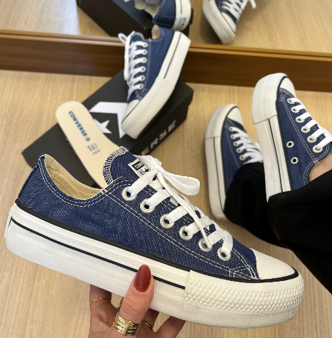 Converse All Star Cano Baixo JEANS Plataforma - Atacado (Caixa Fechada)