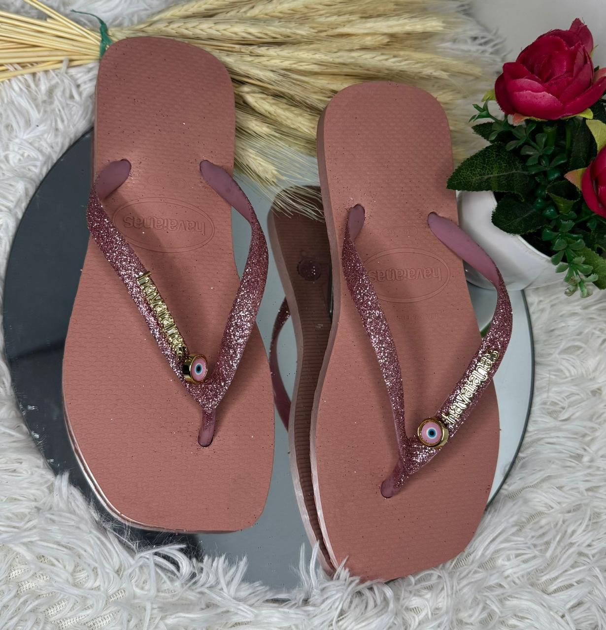 Chinelo Havaianas Slim Glitter com Olho Grego - Atacado 12 Pares