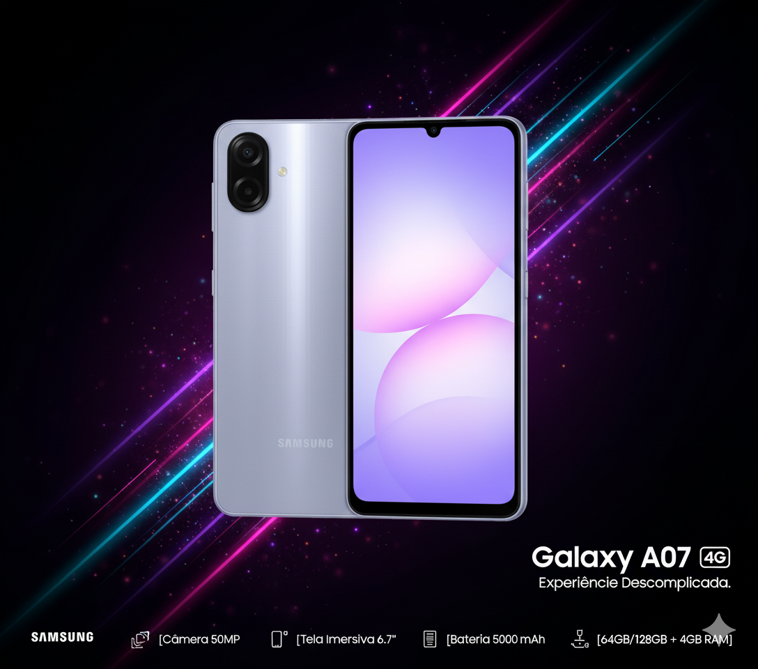 Smartphone Samsung Galaxy A07 A075M LTE Dual Sim 6.7" 4GB/64GB Light Violet