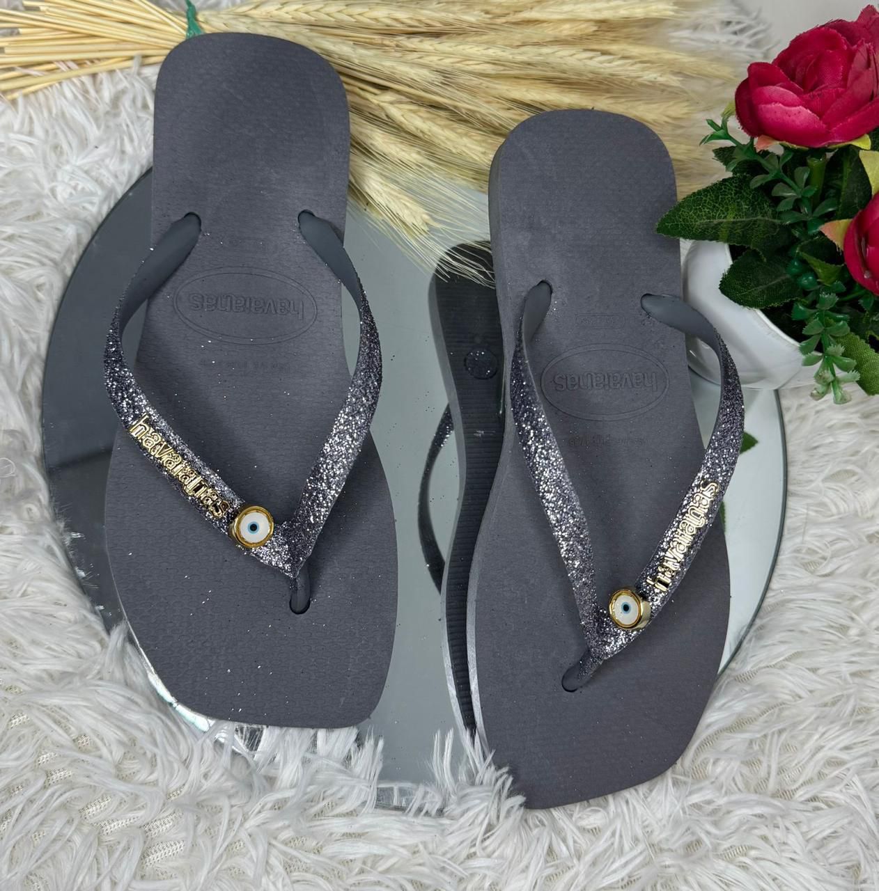 Chinelo Havaianas Slim Glitter com Olho Grego - Atacado 12 Pares