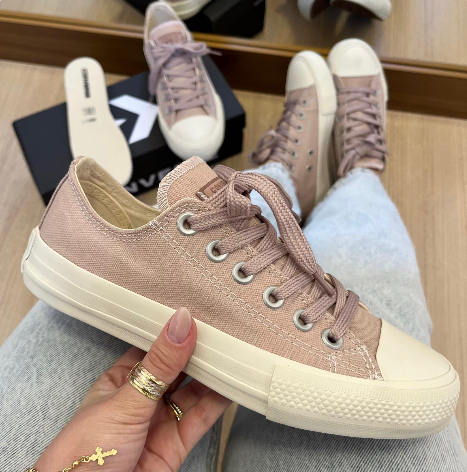 All Star Cano Baixo - Nude Serena (Visual Vintage) - Atacado Feminino (Caixa Fechada)
