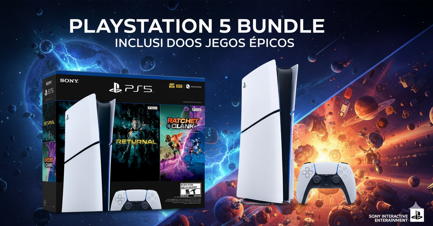Console Sony Playstation 5 Standard Slim 1 TB + 2 Jogos (Returnal + Ratchet & Clank)