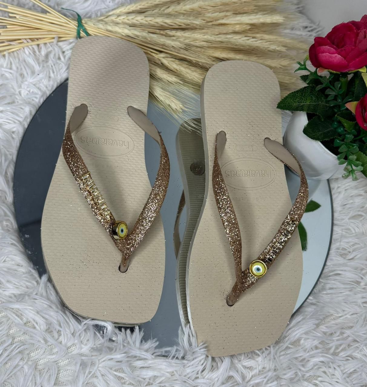 Chinelo Havaianas Slim Glitter com Olho Grego - Atacado 12 Pares