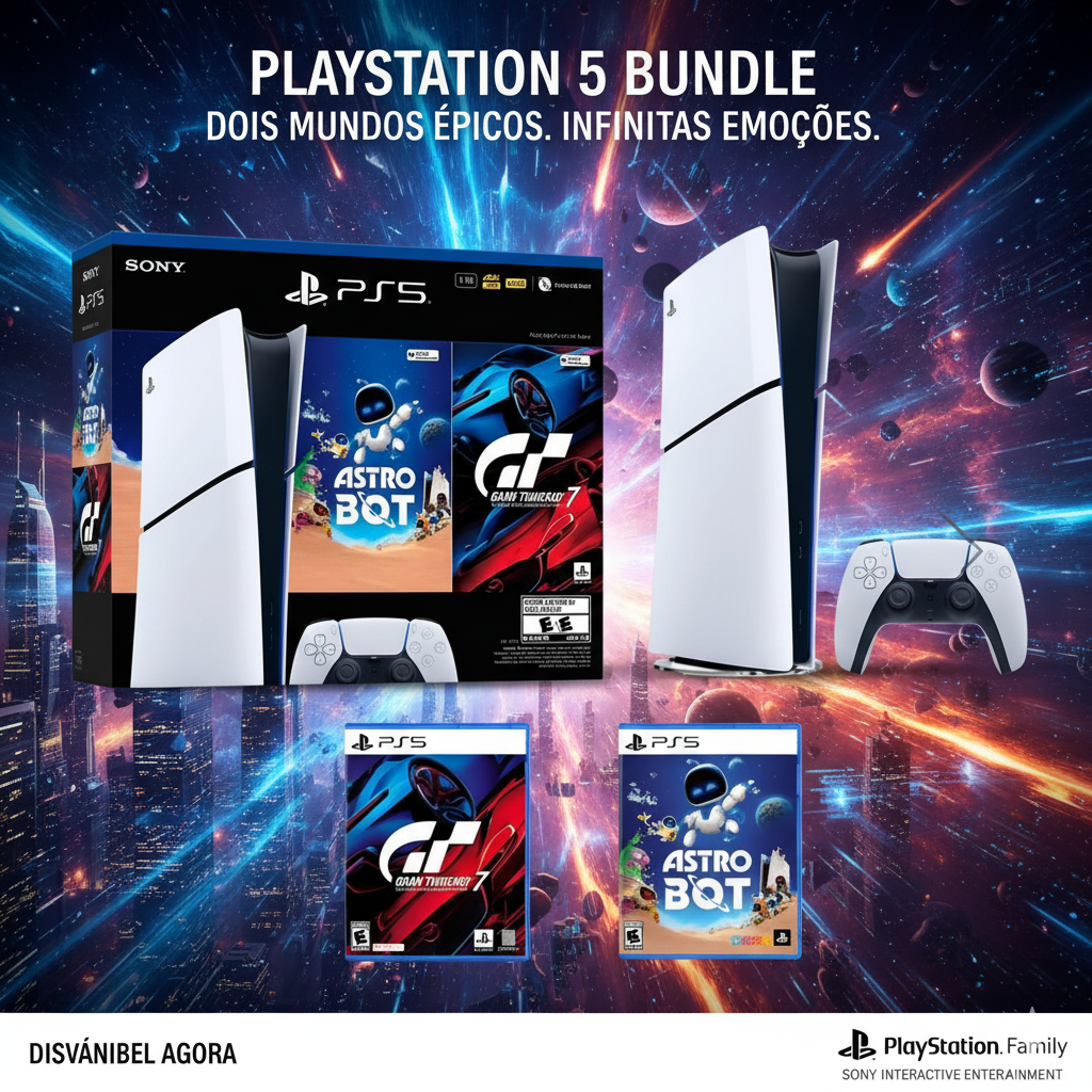 Console Sony PlayStation 5 Digital Slim CFI-2015B 4K 1 TB + Gran Turismo 7 + Astrobot - Branco SONY
