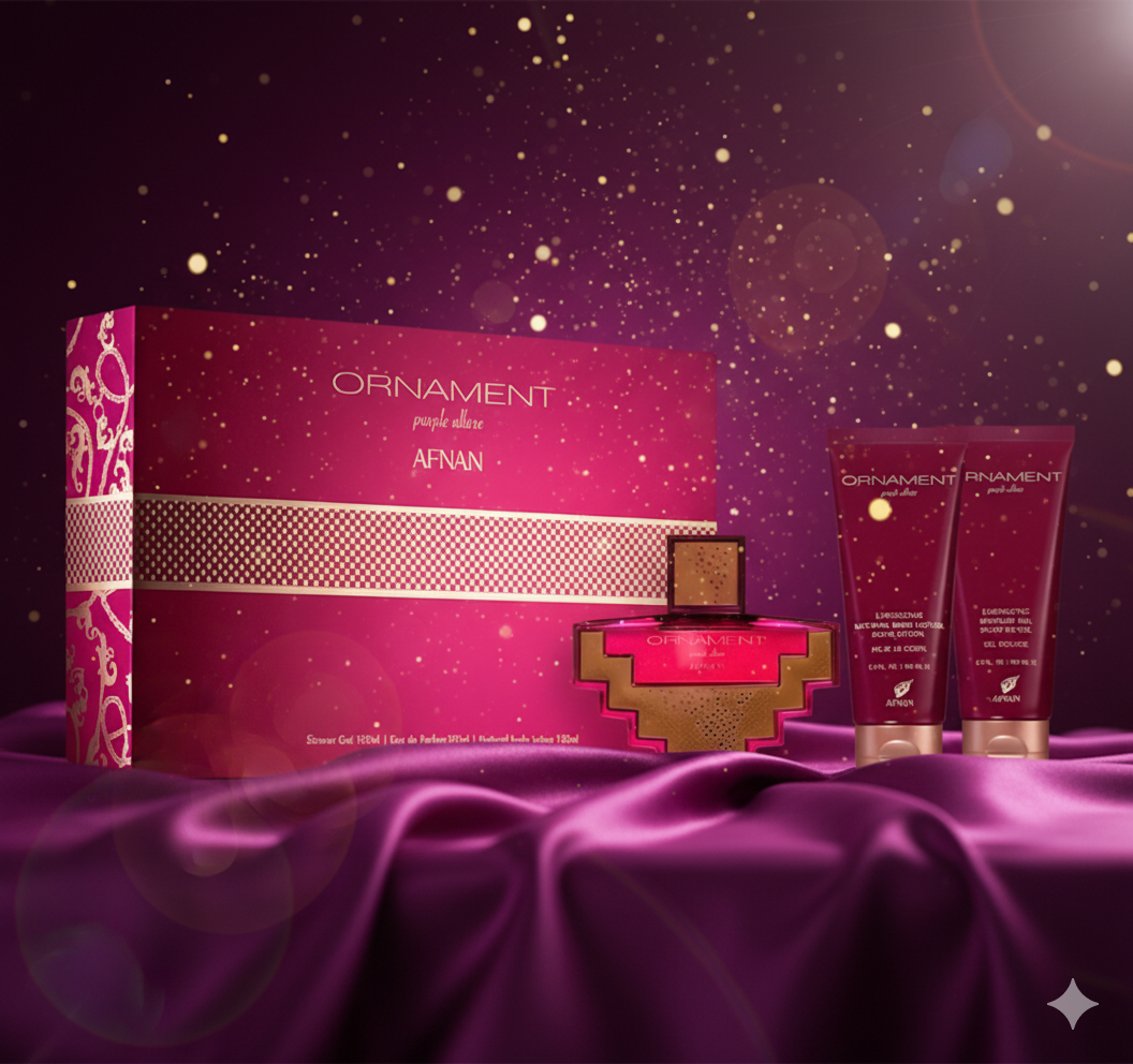 Kit Perfume Afnan Ornament Purple Allure Feminino 3pcs