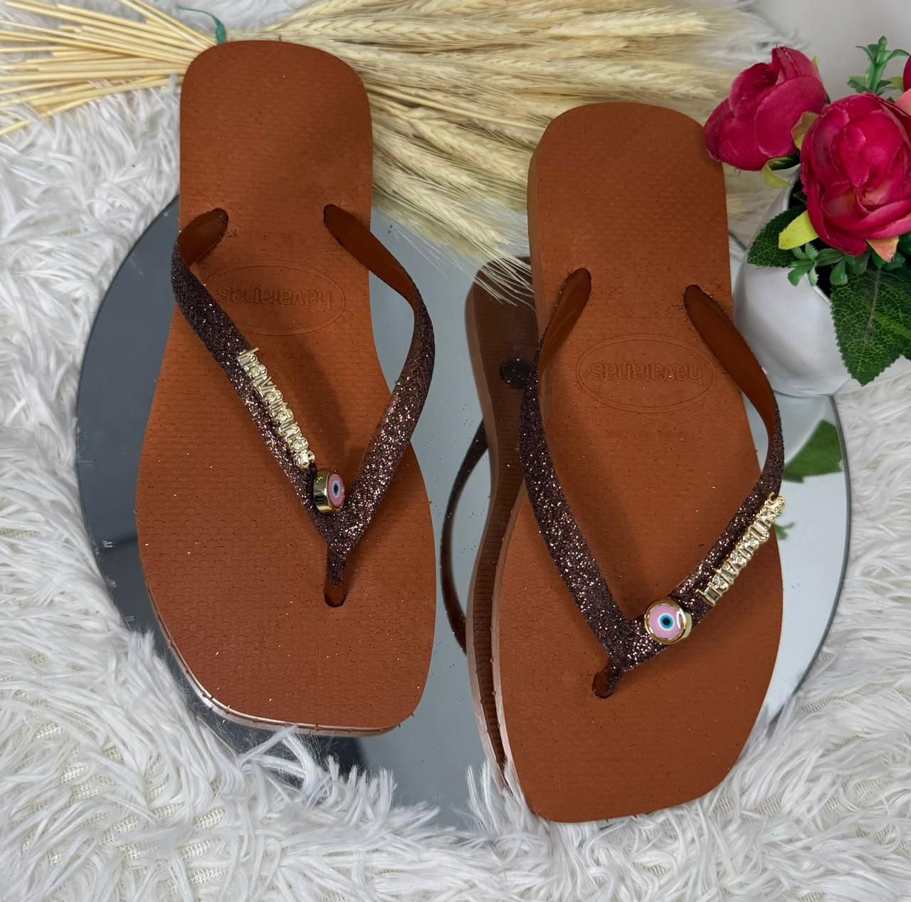 Chinelo Havaianas Slim Glitter com Olho Grego - Atacado 12 Pares