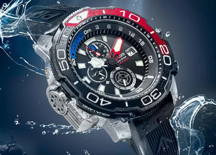 Relógio Citizen Promaster Aqualand Eco-Drive - BJ2167-03E (Acentos em Vermelho)