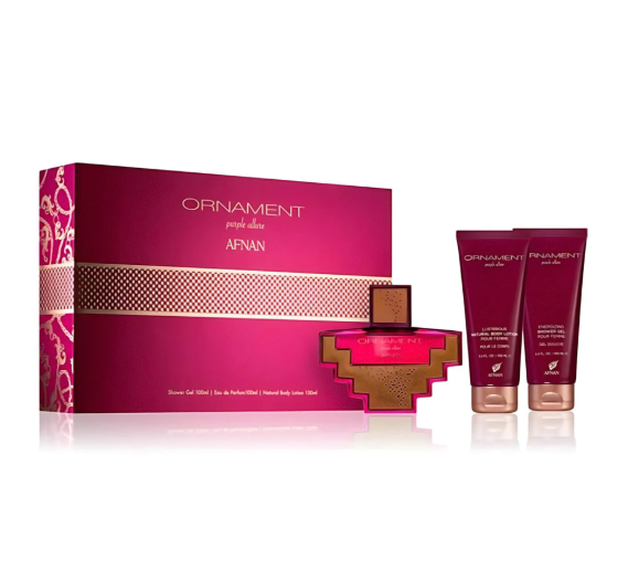 Kit Perfume Afnan Ornament Purple Allure Feminino 3pcs