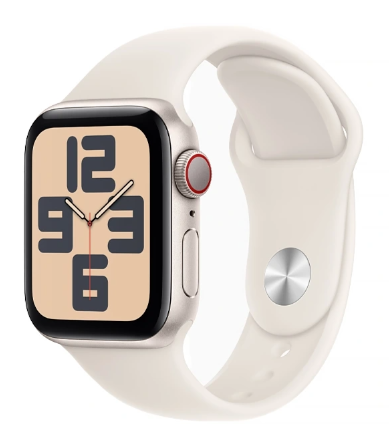 Apple Watch SE 2ª Geração 40 mm M L MXG03LL A2726 GPS + Celular - Starlight Alumínio Starlight Sport