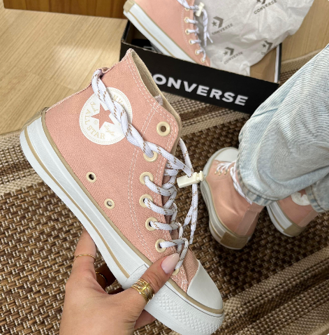 Converse All Star Cano Alto (Chuck Taylor) Rosa