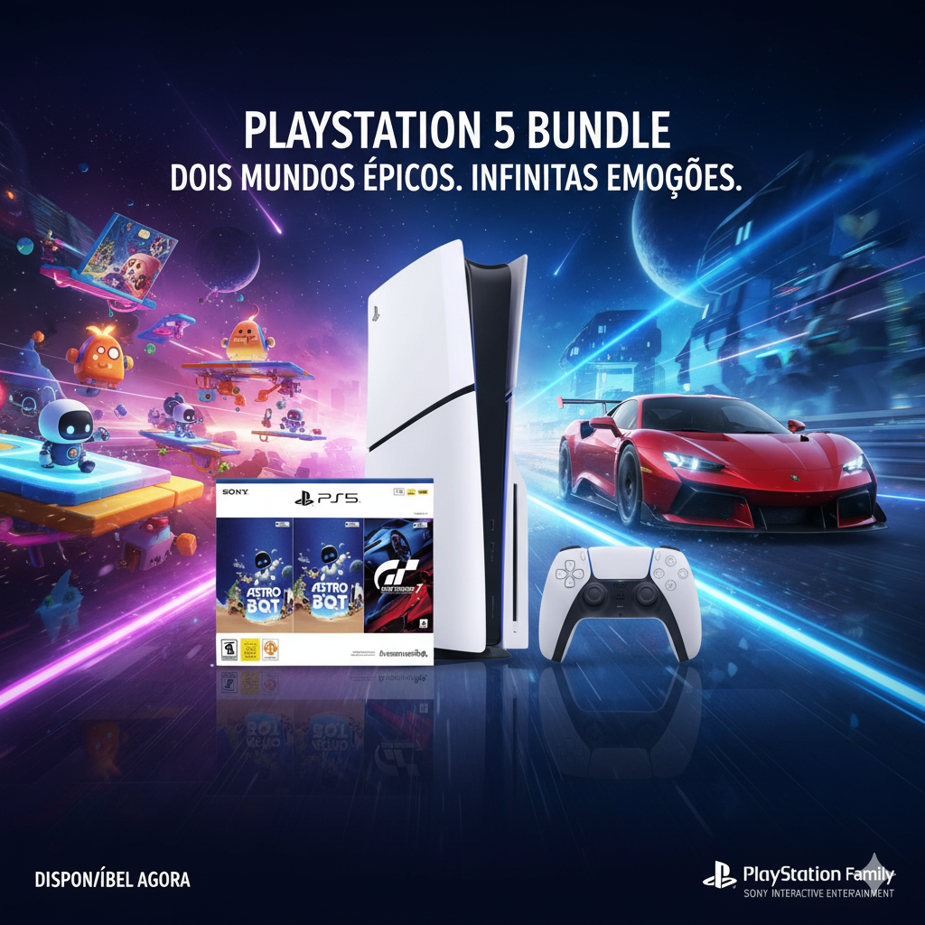 Console Sony PlayStation 5 Standard Slim CFI-2015A 4K 1 TB + Gran Turismo 7 + Astrobot - Branco SONY