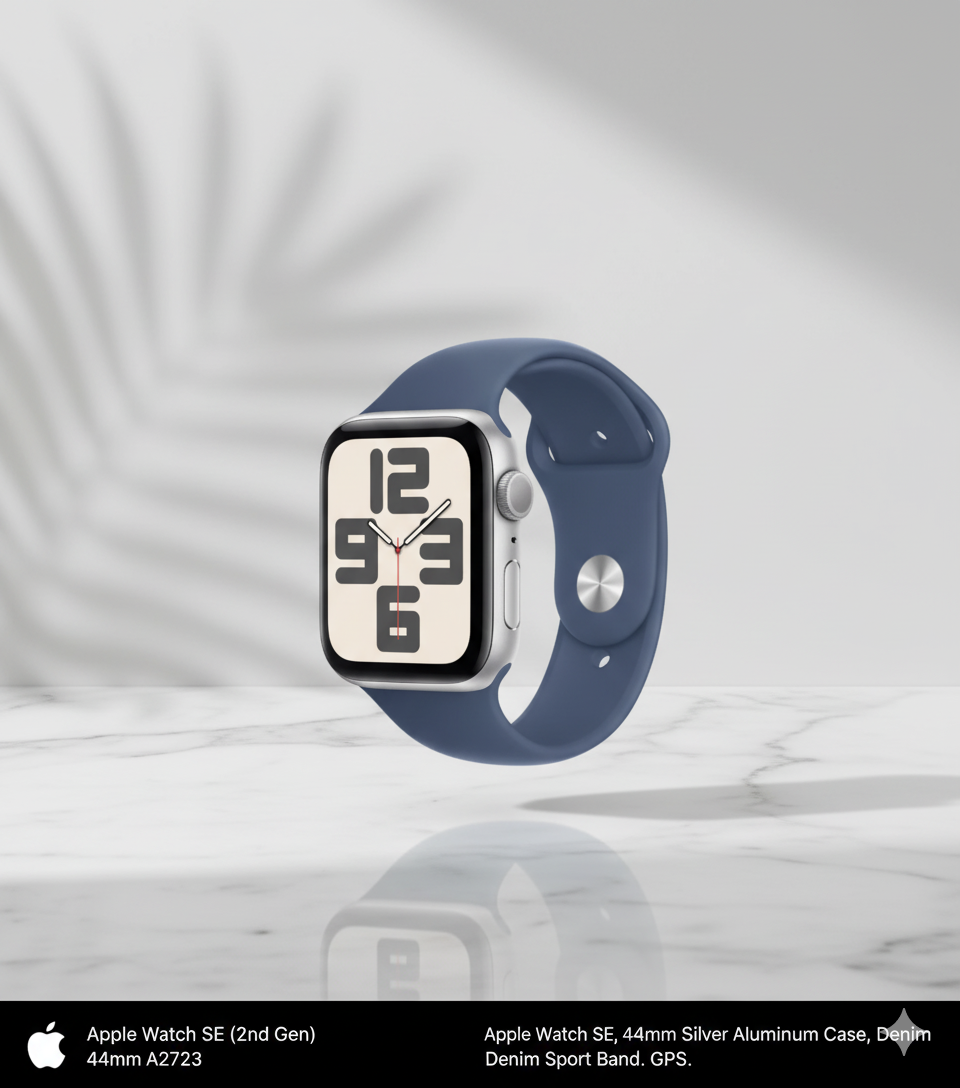 Apple Watch SE 2ª Geração 44 mm GPS - Prata Alumínio Denim Sport