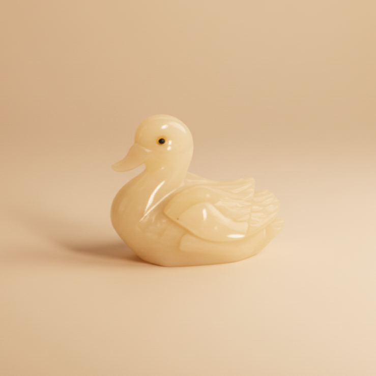 Jade Duck Figurine