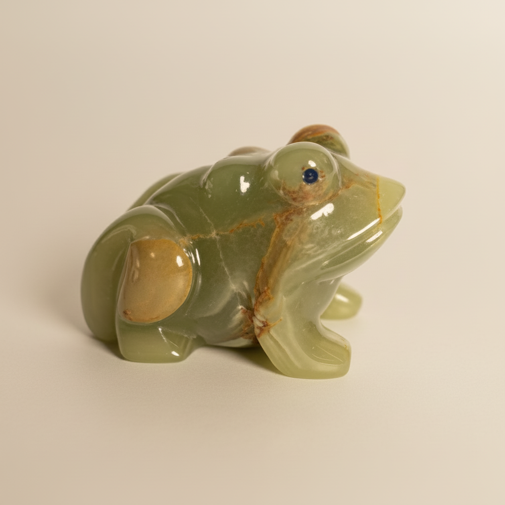Jade Stone Frog Figurine