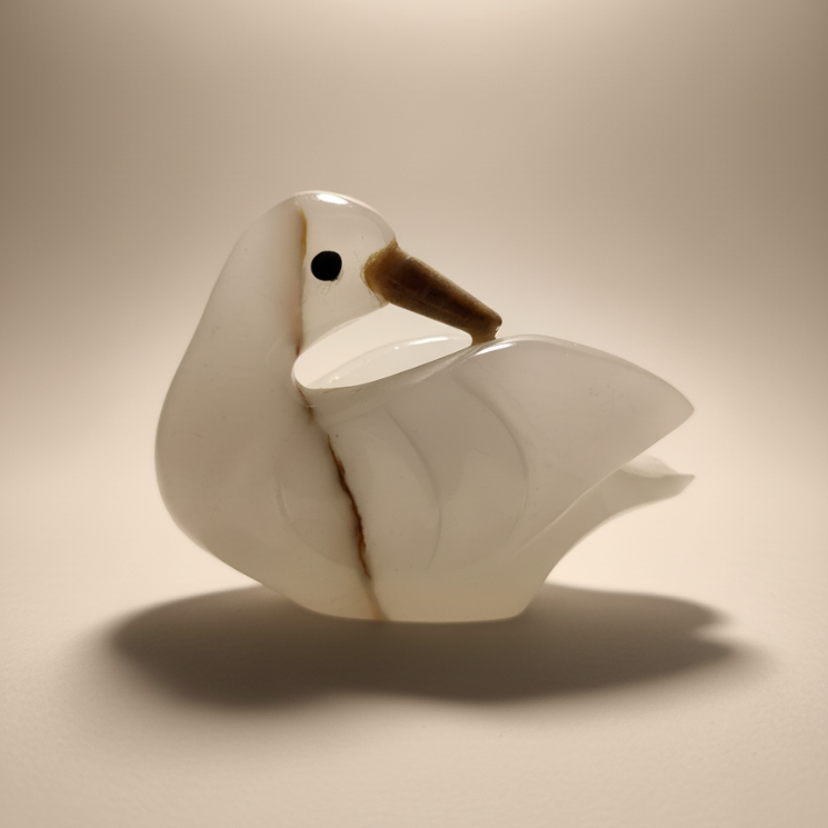 White Ceramic Duck Figurine