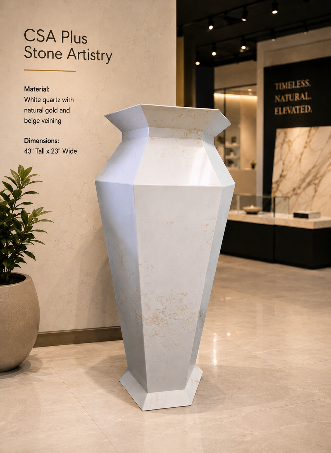White Quartz Art Vase