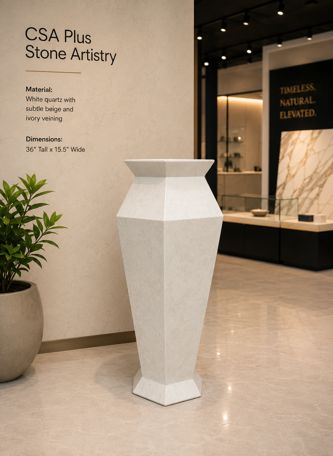 Decorative Vase in White Quartz
