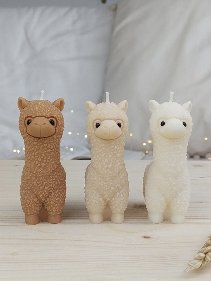 Alpaca Shaped Decorative Candles (Combo of 3)