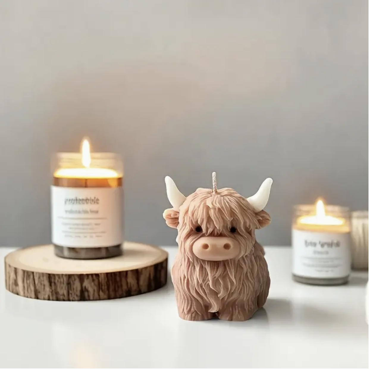 Highland Cow Shaped Candle