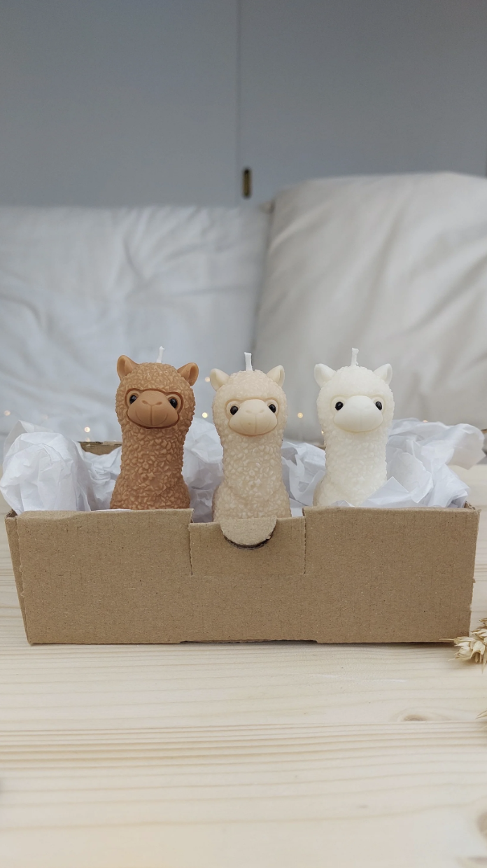 Alpaca Shaped Decorative Candles (Combo of 3)