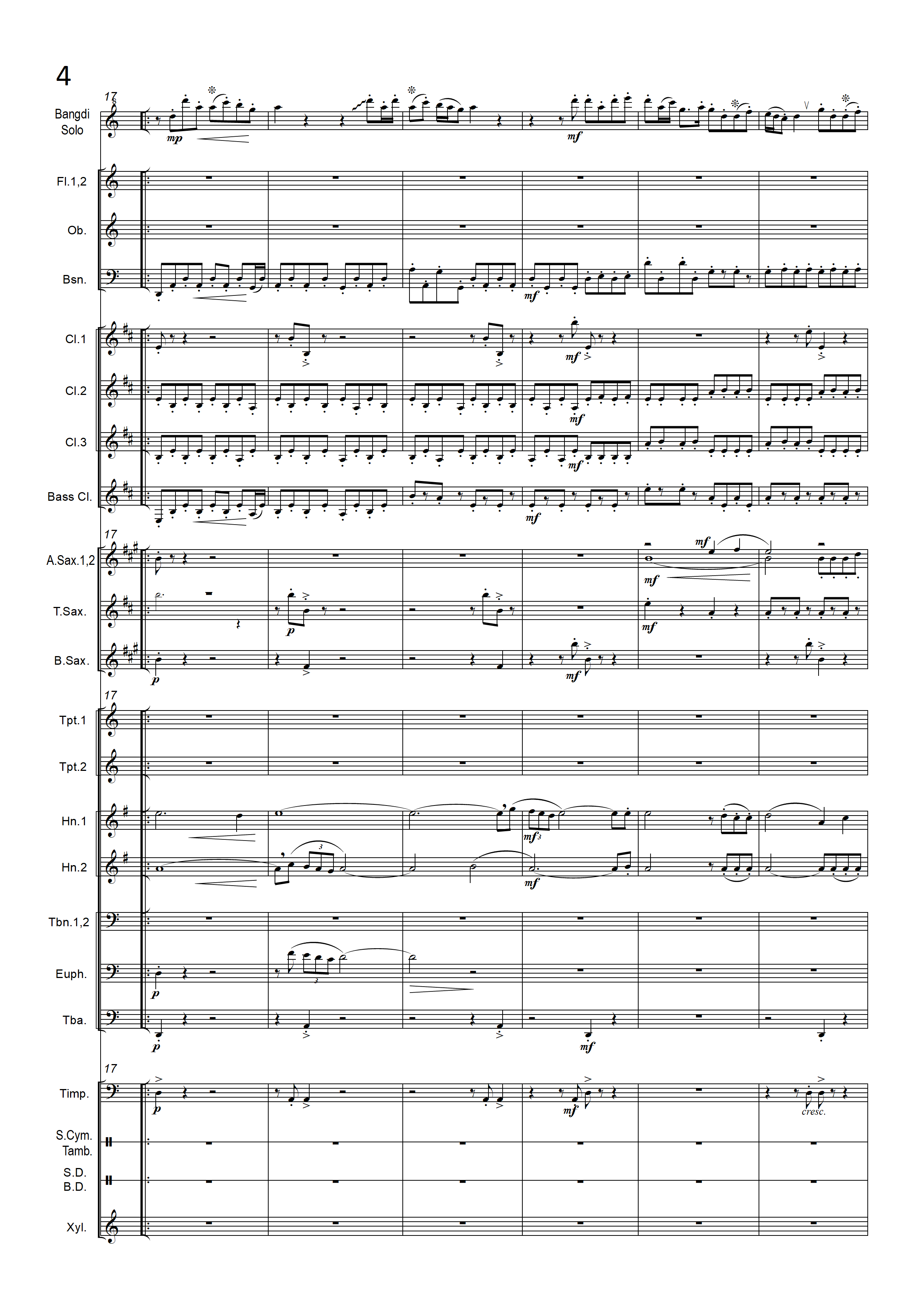Bangdi Concerto, first movement (Concert Band Accomp. Version)