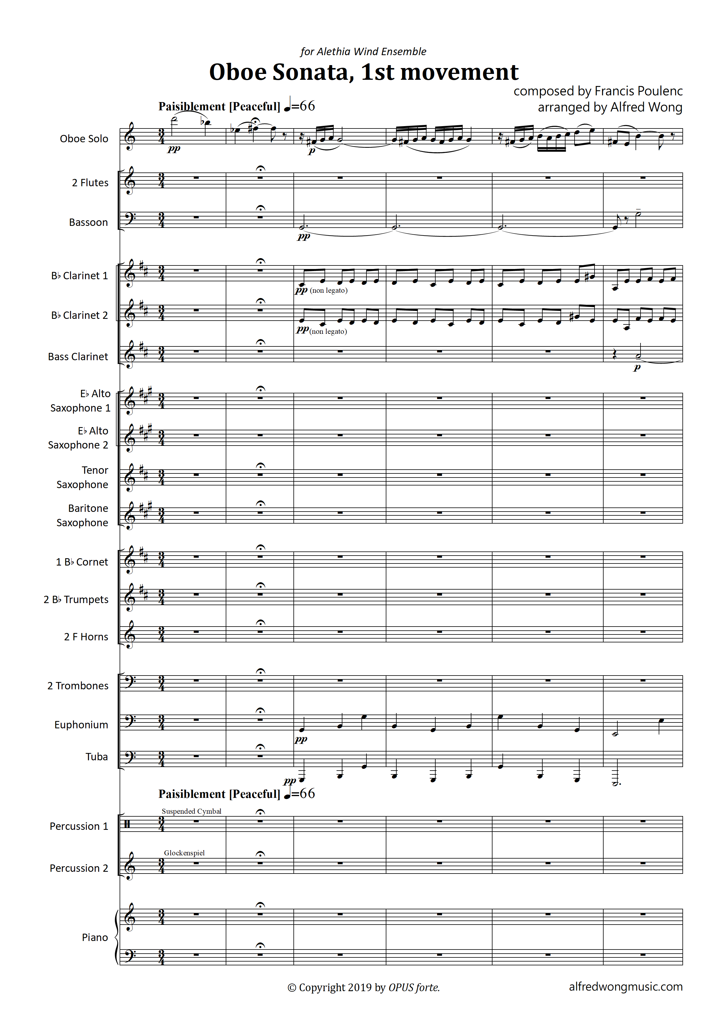 Poulenc: Oboe Sonata  (Wind Ensemble Accompaniment Version)